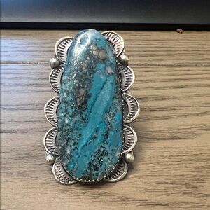 Thunder Mountain Turquoise Sterling Ring by Tia Long